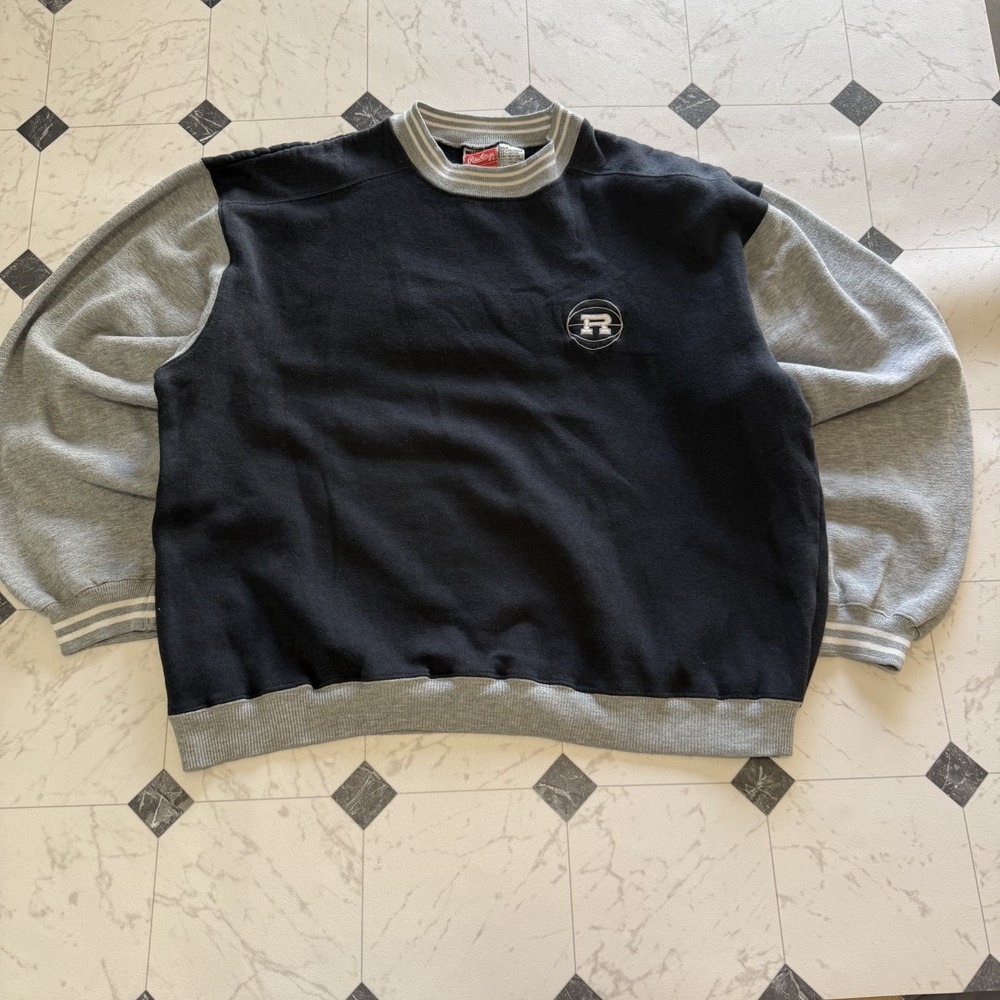 Rawlings Varsity Style Crewneck‎ Sweatshirt Navy Gray Men's L